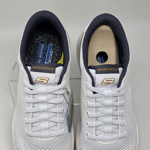 Skechers Corliss Dorset Mens Size 8.5 White Navy Blue Relaxed Fit Sneaker New - Picture 9 of 12